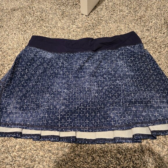 Lululemon Pace Setter Skirt Exploded Sashiko Cross Inkwell Ghost 10 - Picture 2 of 4